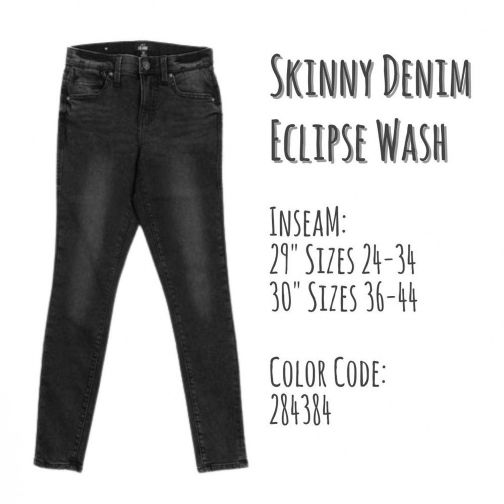 LuLaRoe Womens Jeans Size 34 34X29 Black Eclipse Wash Original Skinny‎ Denim NWT
